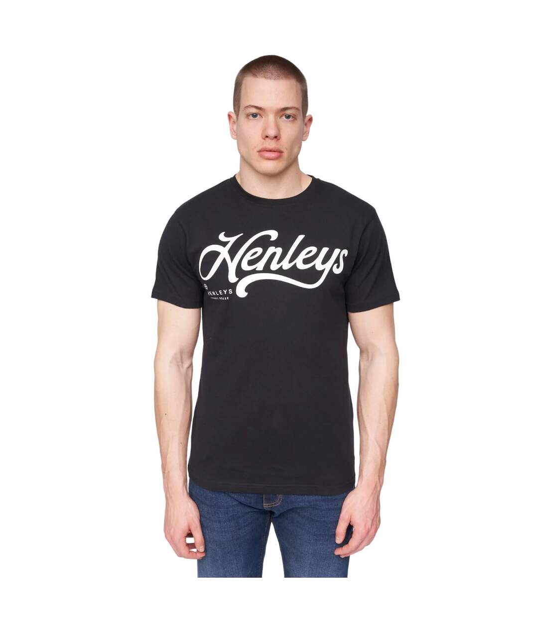 T-shirt scripthen homme noir Henleys