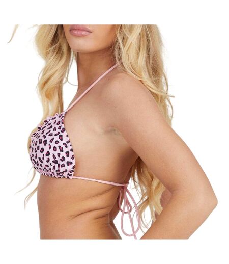 Haut De Maillot De Bain Motif/style Imprimé Léopard Femme Rose Noir Brave Soul