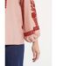 Blouse rayée avec broderies feuillages-4