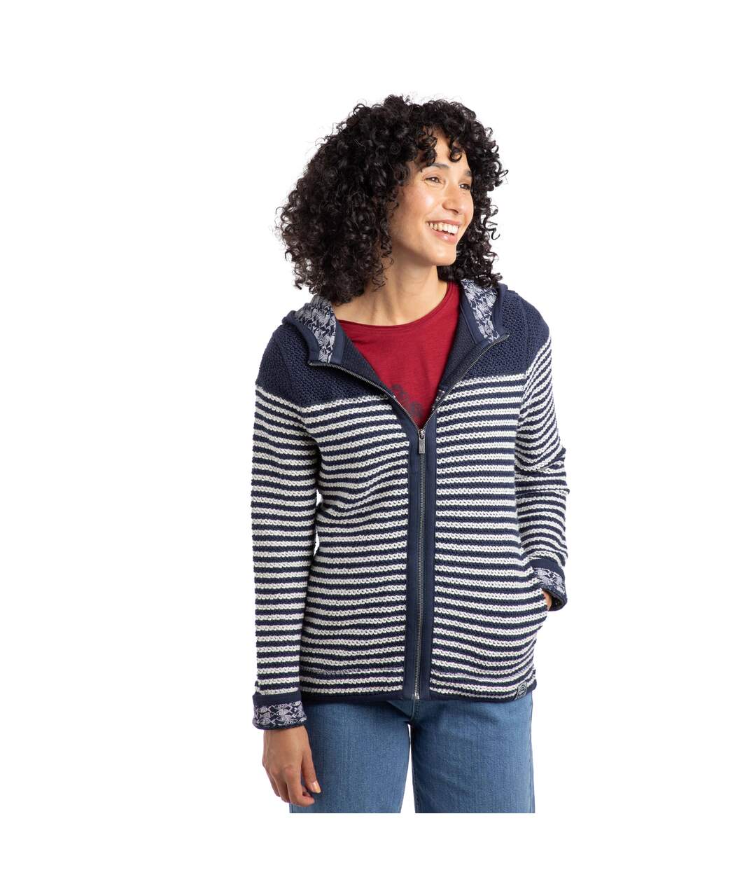 Veste À Capuche Bianca Femme Bleu Marine Weird Fish-1