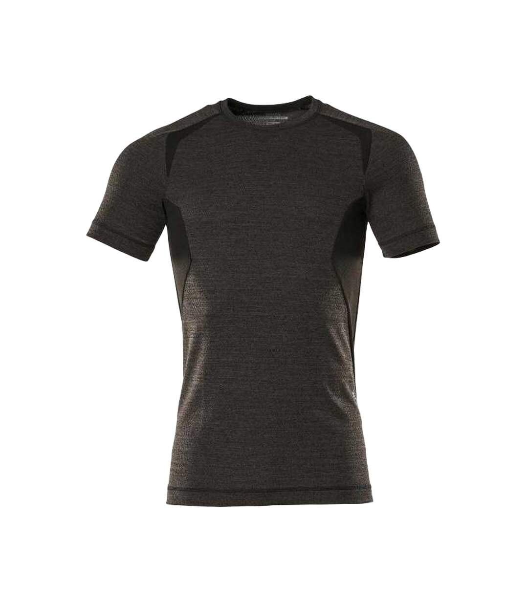 Unisex Adult Crossover Short-sleeved Base Layer Top Dark Anthracite Black Mascot-1