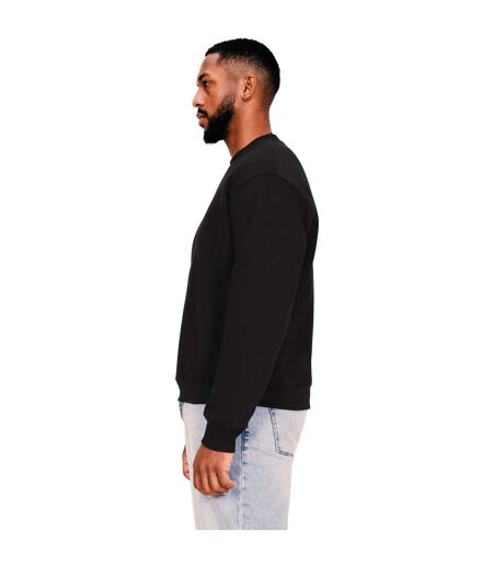 Casual Classics Mens Ringspun Cotton Extended Neckline Oversized Sweatshirt (Black) - UTAB592