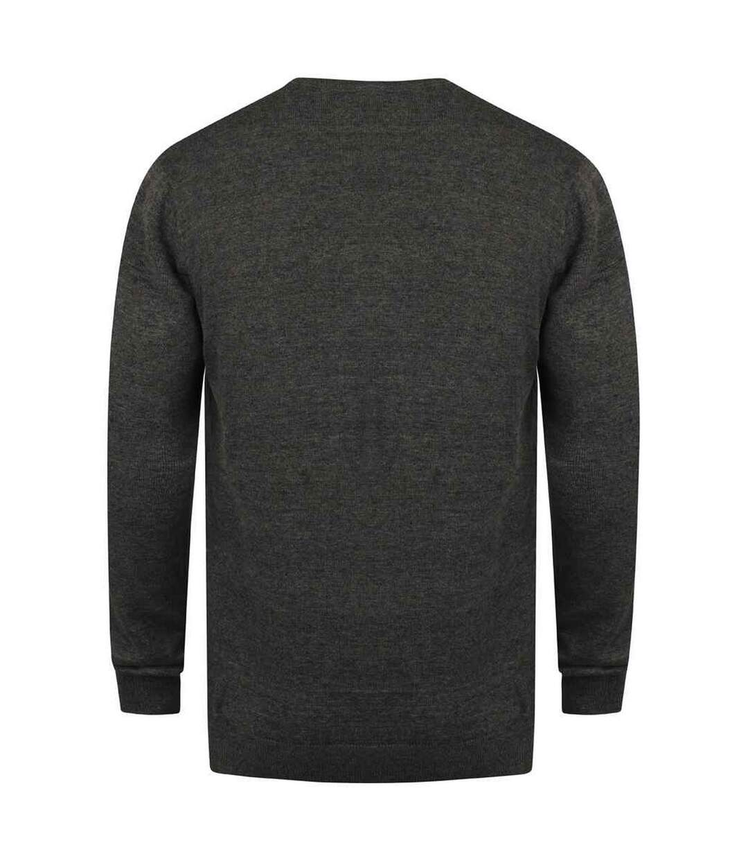 Mens cotton acrylic v neck sweatshirt grey marl Henbury