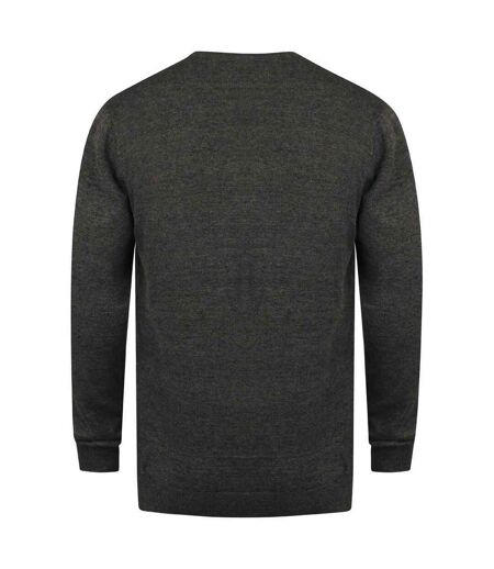 Mens cotton acrylic v neck sweatshirt grey marl Henbury