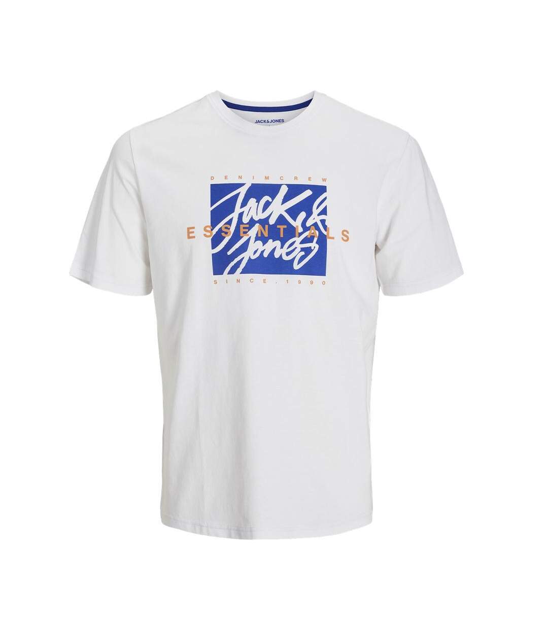 T-shirt Blanc/Bleu/Orange Homme Jack & Jones Colton - L-1