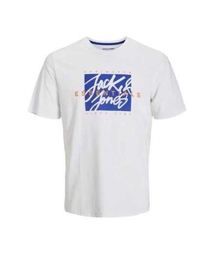 T-shirt Blanc/Bleu/Orange Homme Jack & Jones Colton - L