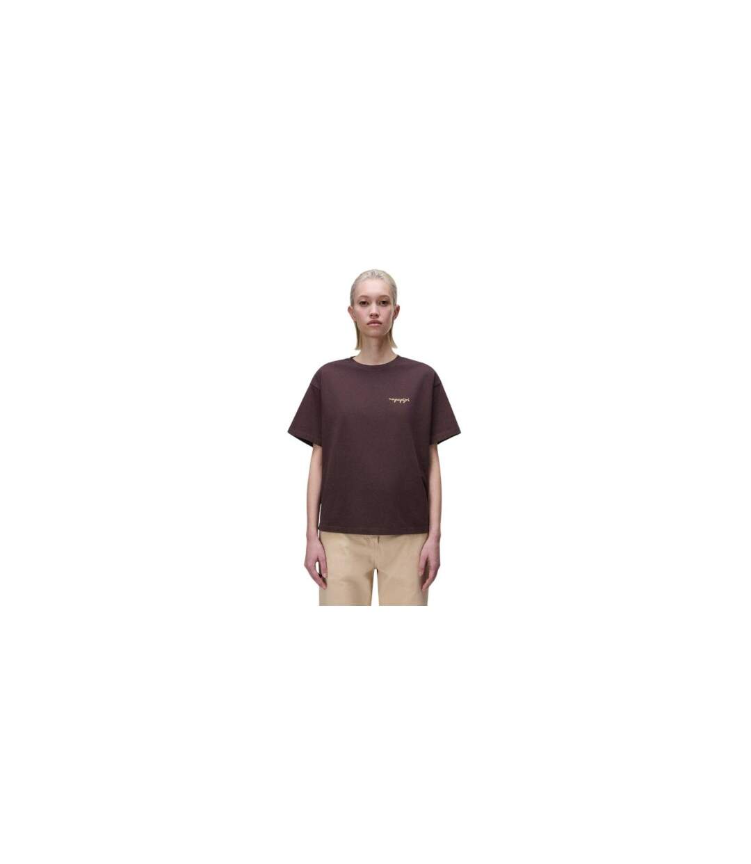 Womens/ladies Eir Graphic Print T-shirt Brown Napapijri-1
