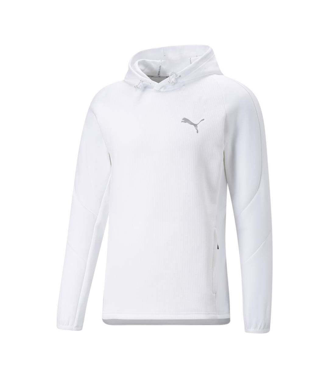 Sweat à Capuche Blanc Homme Puma Evostripe - L