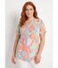 T-shirt long ample fleuri manches courtes-1
