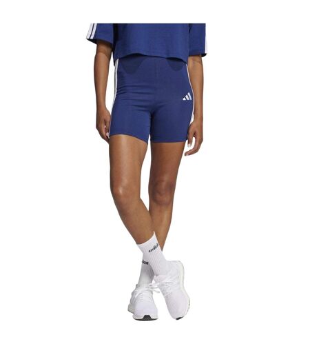 Short De Motard Motif/style 3 Rayures Femme Bleu Marine Adidas