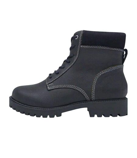 Mens Rascart Leather Boots Black Firetrap