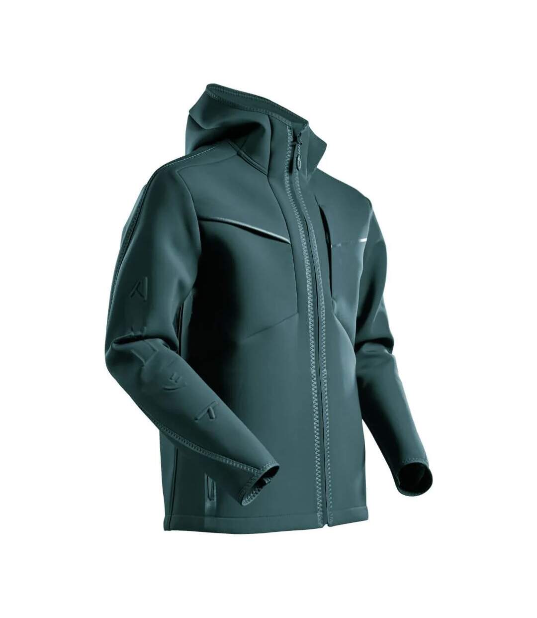 Mens Customised Stretch Hooded Soft Shell Jacket Forest Green Mascot-2
