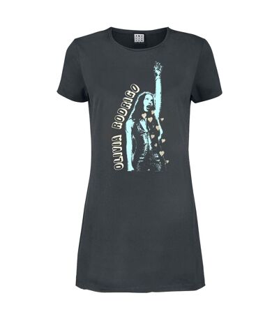 Womens/ladies Hand Up Olivia Rodrigo T-shirt Dress Charcoal Amplified