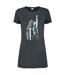 Womens/ladies Hand Up Olivia Rodrigo T-shirt Dress Charcoal Amplified-1