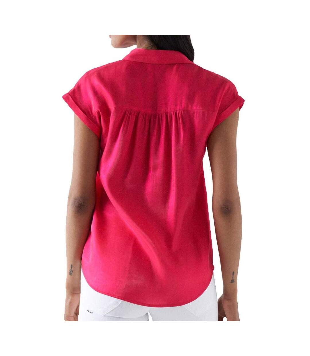 Blouse rose femme salsa basic sleeveless-2