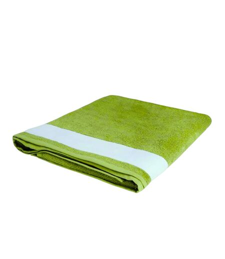 SOLS Lagoon Cotton Beach Towel (Lime Green/White) (One Size) - UTPC2399