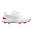 Mens Velocity Leather Spikes Cricket Shoes White Red Gray-Nicolls-1