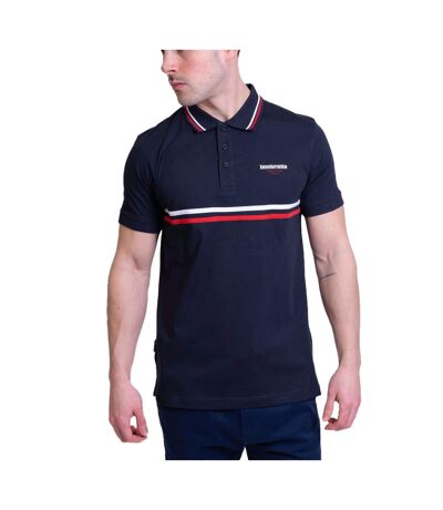 Mens Classic Ss24 Stripes Polo Shirt Navy Lambretta