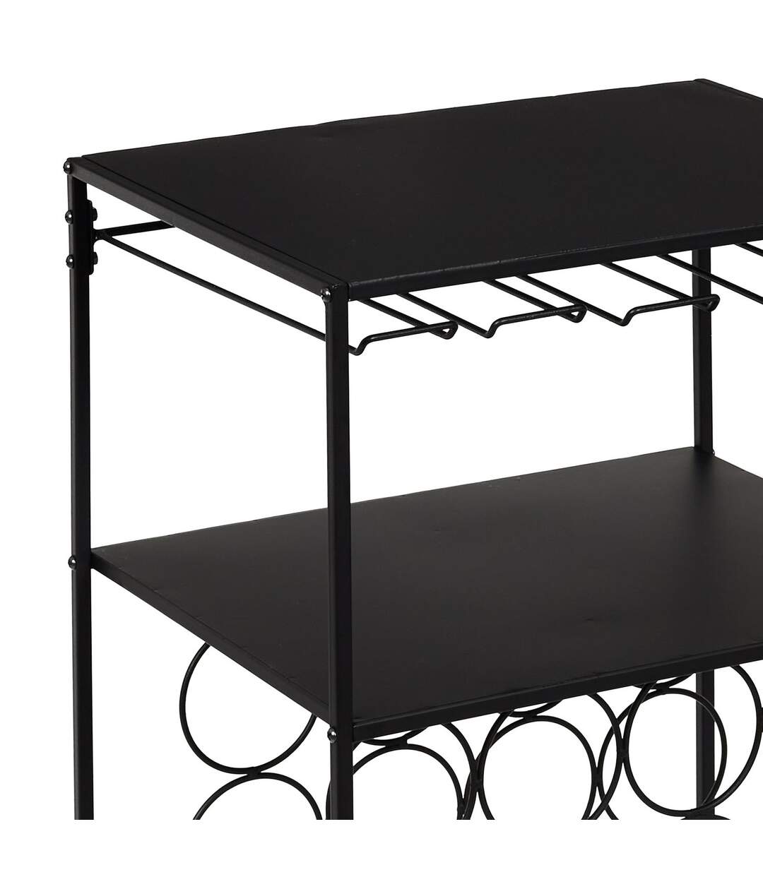 Desserte sur pieds  porte bouteille - L. 45 x H. 70 cm - Noir-2