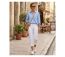 AXONE SE1032 : Pantacourt blanc à surpiqûres pour un look estival frais et élégant-5