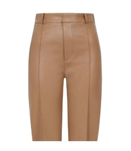 Womens/ladies Leather Trousers Camel Little Mistress