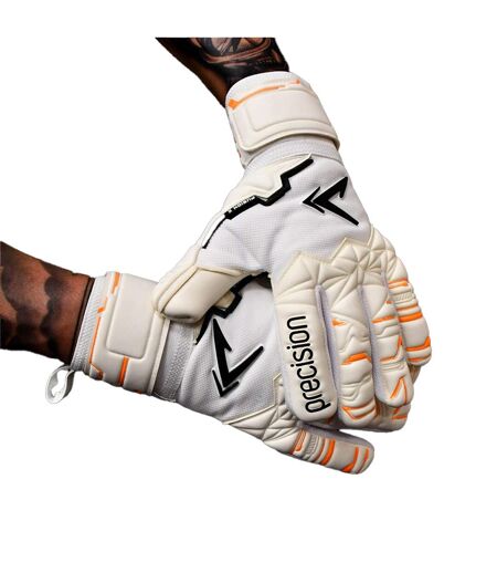 Gants de gardien de but fusion negative adulte blanc / orange fluo / noir Precision