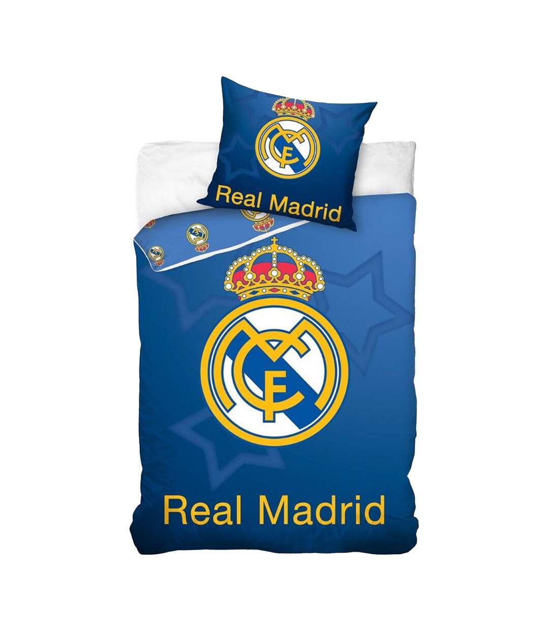 Crown Reversible Duvet Cover Set Blue White Yellow Real Madrid CF-1