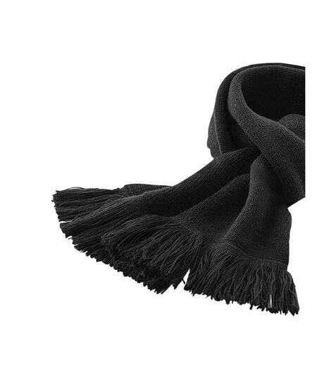 Unisex adult classic knitted scarf one size black Beechfield