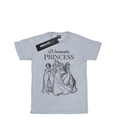 Disney Princess Womens/Ladies Wannabe Princess Cotton Boyfriend T-Shirt (Sports Grey) - UTBI42657