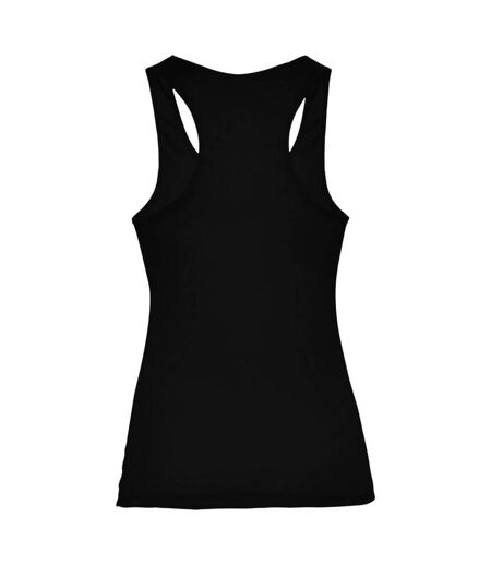 Womens/ladies shura sports tank top solid black Roly