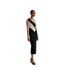 Robe mi-longue manches longues florency femme noir / blanc / beige Boss-3