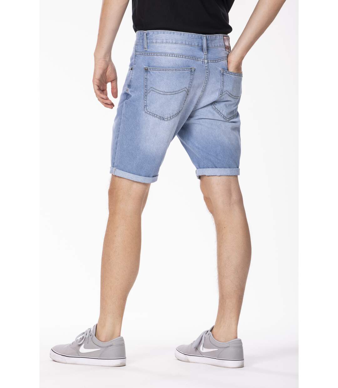 Bermuda coupe relax denim léger stone washed brossé ALI 'Rica Lewis'-2