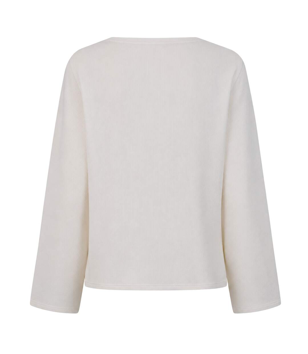Unisex Adult Waffle Knit Boat Neck Sweater Top White Boss-2