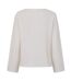 Unisex Adult Waffle Knit Boat Neck Sweater Top White Boss-2