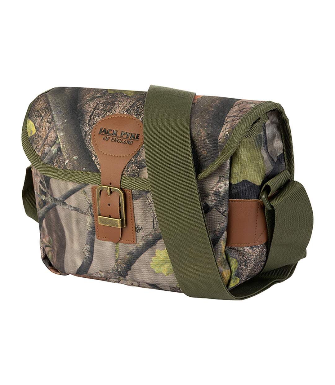 Oak Leaf Leather Trim Camo Cartridge Bag One Size Oak Camo Jack Pyke-3