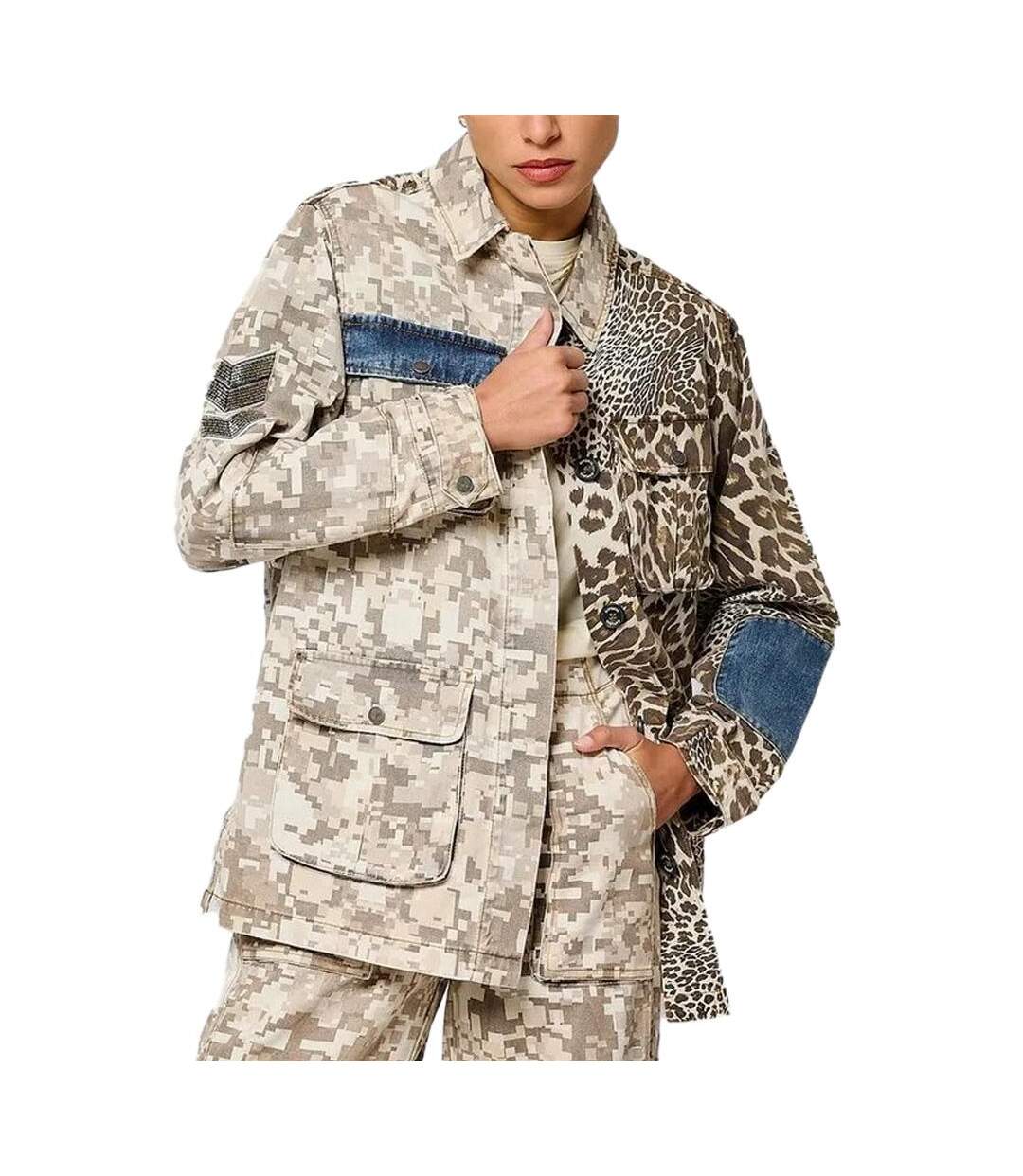 Veste beige/marron femme kaporal silex-1