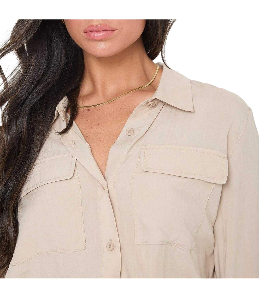 Chemise Femme Beige Gris I Saw It First-3