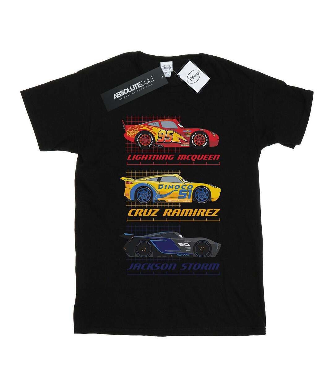 Disney Femme/Les femmes Cars Racer Profile Coton Boyfriend T-Shirt (Noir) - UTBI16132-1