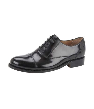 Kensington Mens Hi-Shine Leather Capped Oxford Laced Shoe (Black) - UTDF1799