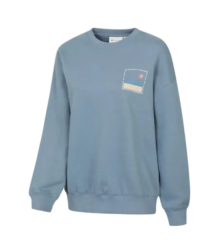 Womens/ladies Tidal Wave Relaxed Fit Sweatshirt Blue Mountain Warehouse