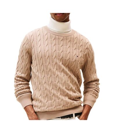 Pull beige homme tommy hilfiger classic