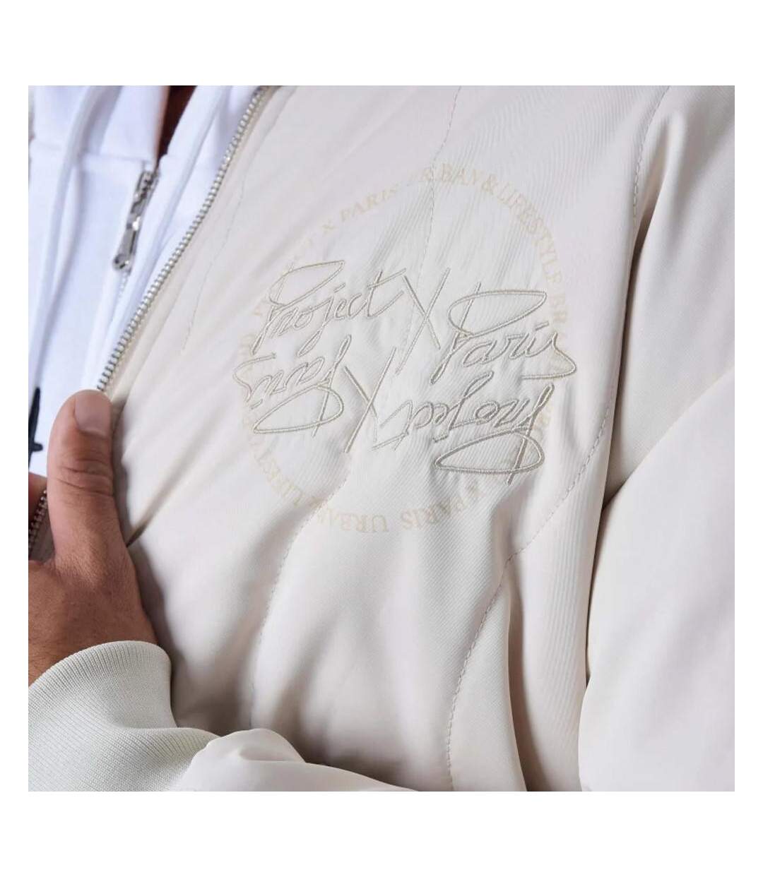 Veste bomber beige homme project x paris vague - l-3