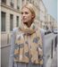 Foulard léger coeur léopard pour femme - Couleur camel-3