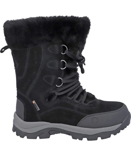 Womens/ladies Mortiz 200 Leather Hiking Boots Black Hi-Tec