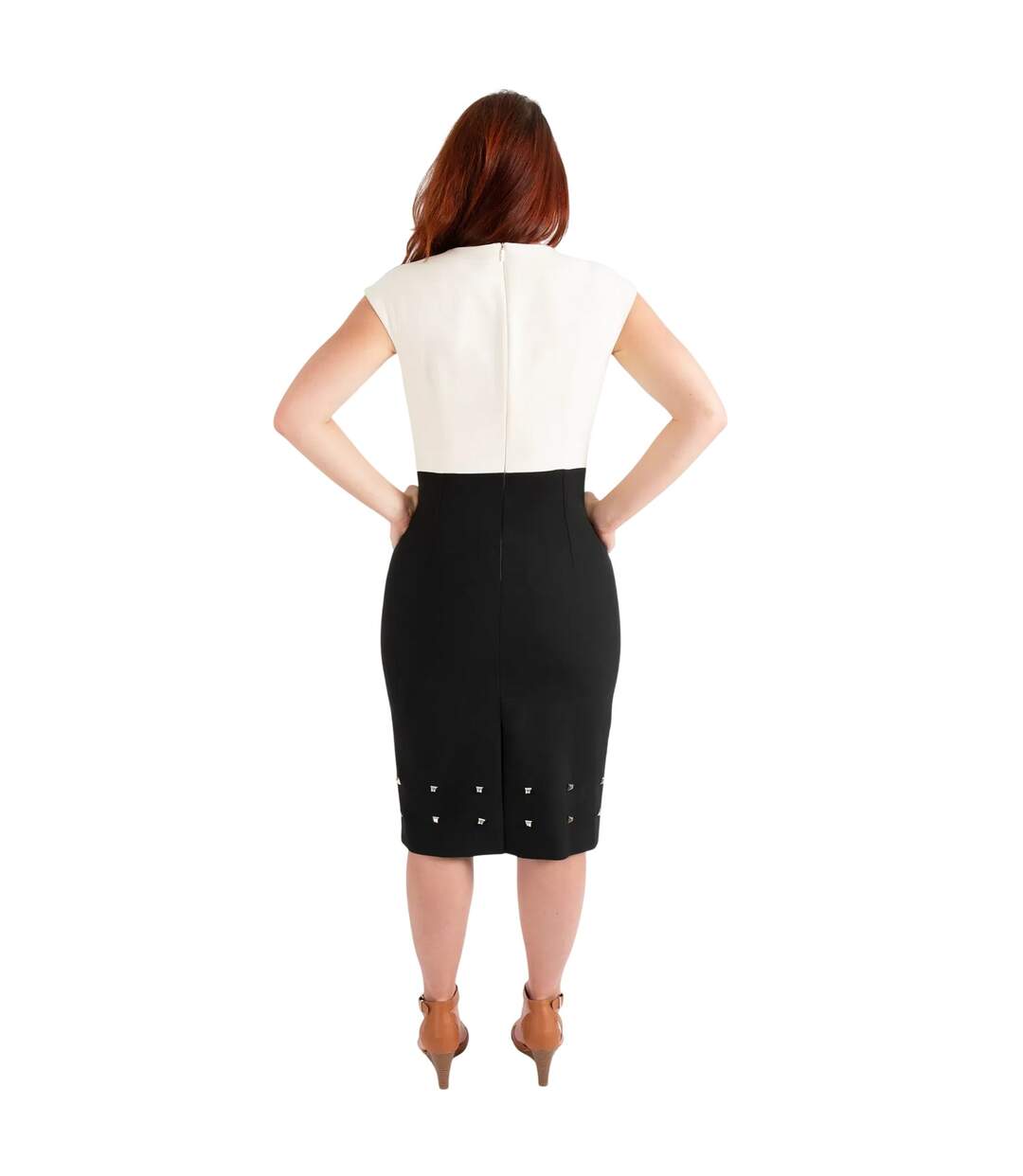 Womens/ladies Devoka Studded Midi Dress Black Boss-3
