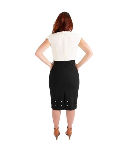Womens/ladies Devoka Studded Midi Dress Black Boss