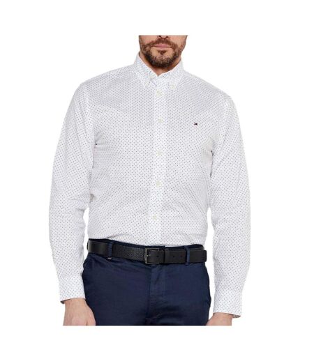 Chemise blanches imprimé homme tommy hilfiger flex poplin polka