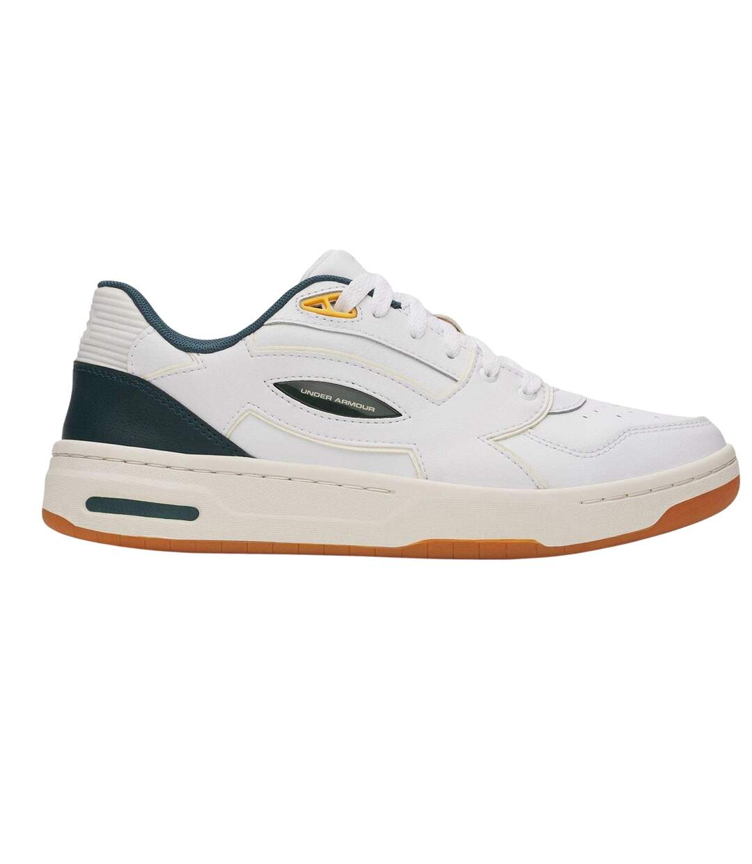 Mens Low Cut Trainers White Green Under Armour-1