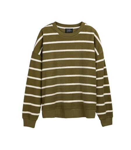 Sweat kaki/blanc femme teddy smith andy