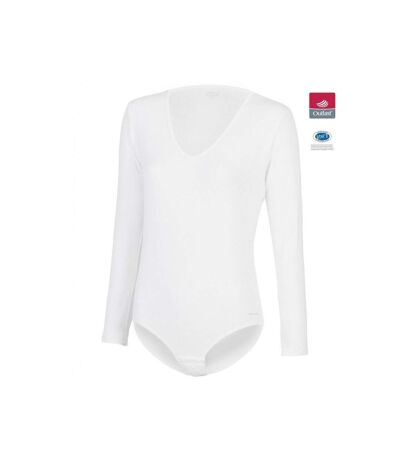 IMPETUS Body Manches longues Col V Femme Coton Viscose INNOVATION Blanc